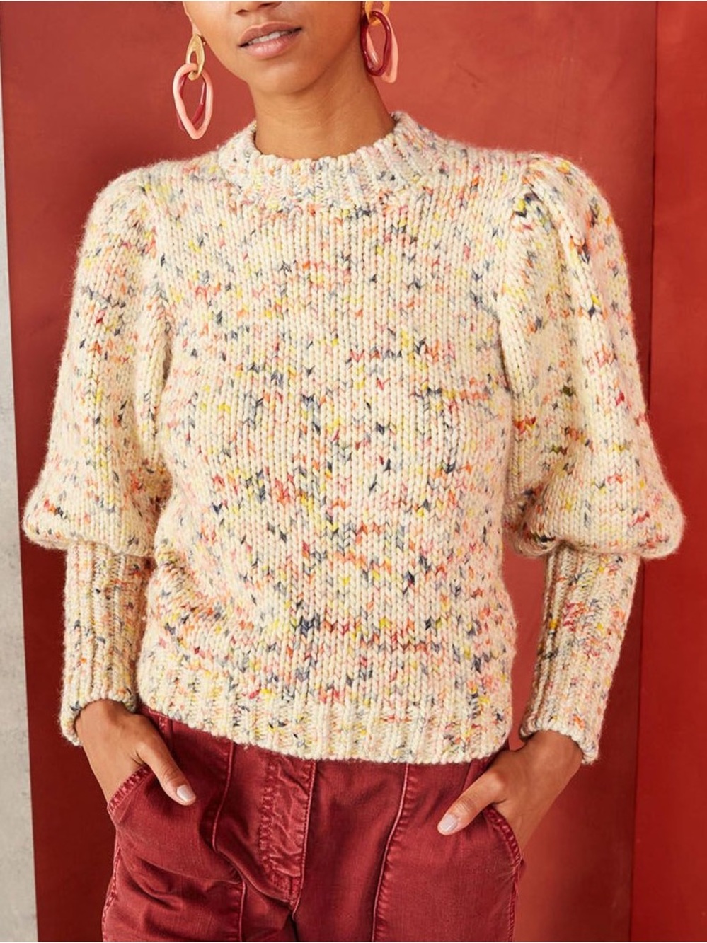 Ulla Johnson Cream Moxie Pullover Sweater in Mixte Sz S